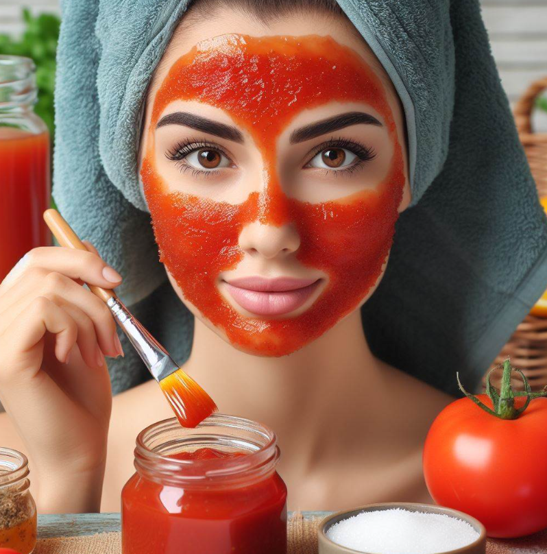Modo de aplicación de mascarilla de tomate y azúcar