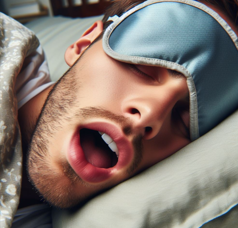 Persona durmiendo con la boca abierta